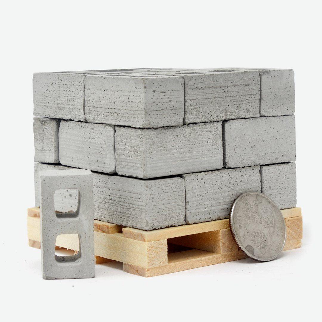 Mini Cinder Blocks, 24 Pack, 1/12 Scale