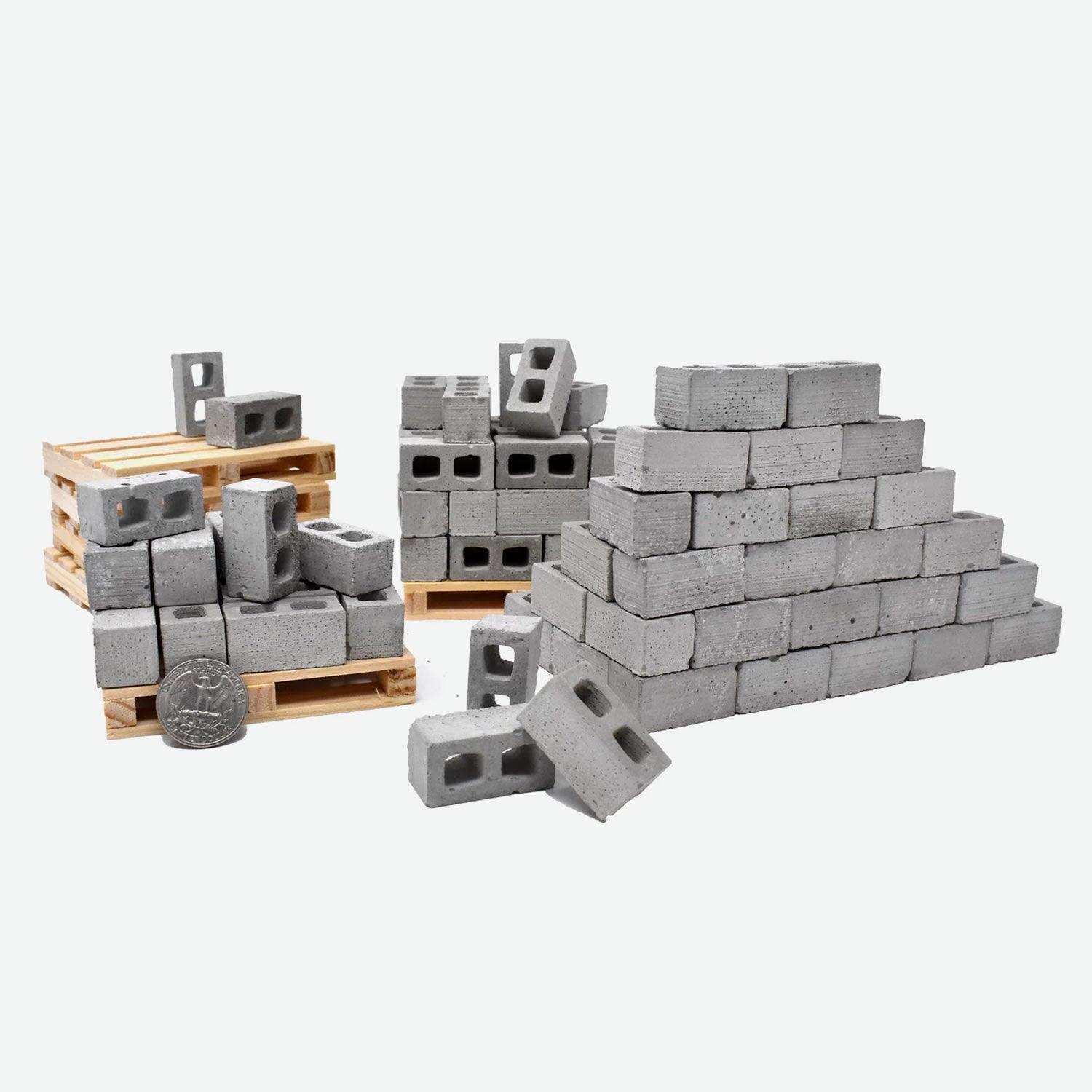 Acacia Grove Mini Cinder Blocks, 48 Pack, 1/12 Scale