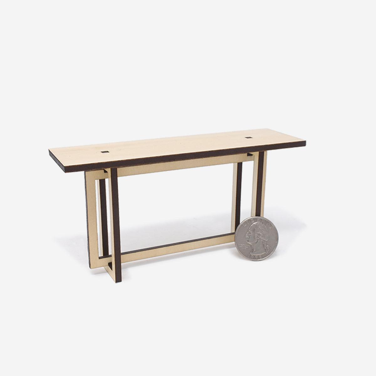 1:12 Scale Mini Modern Console Table (Basswood) – Mini Materials