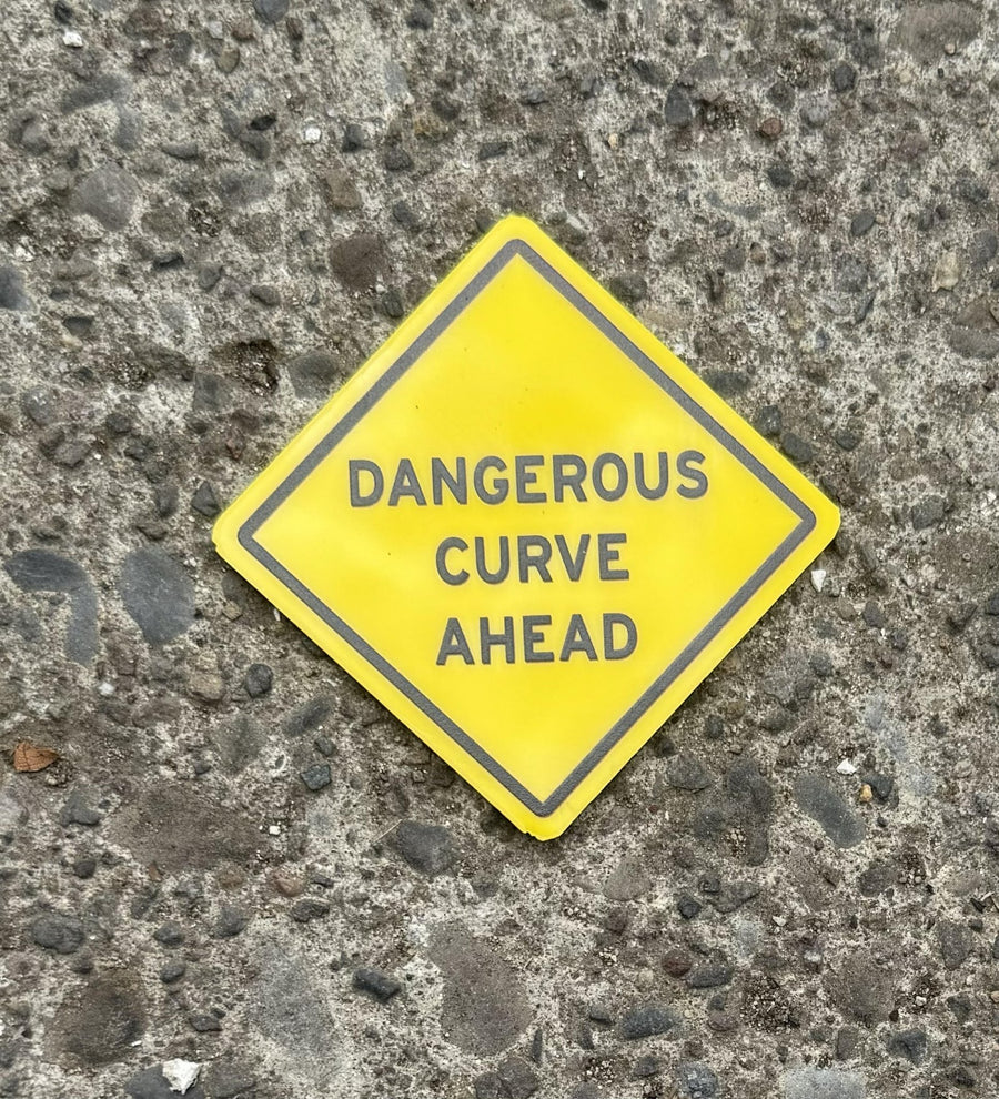 1:12 Scale Dangerous Curves Ahead Sign - Mini Materials