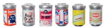 1:12 Scale Mini Beer Cans (Six Pack) - Mini Materials