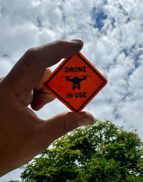 1:12 Scale Mini Drone In Use Sign - Mini Materials