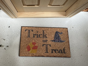 1:12 Scale Welcome Mat - Trick or Treat - Mini Materials