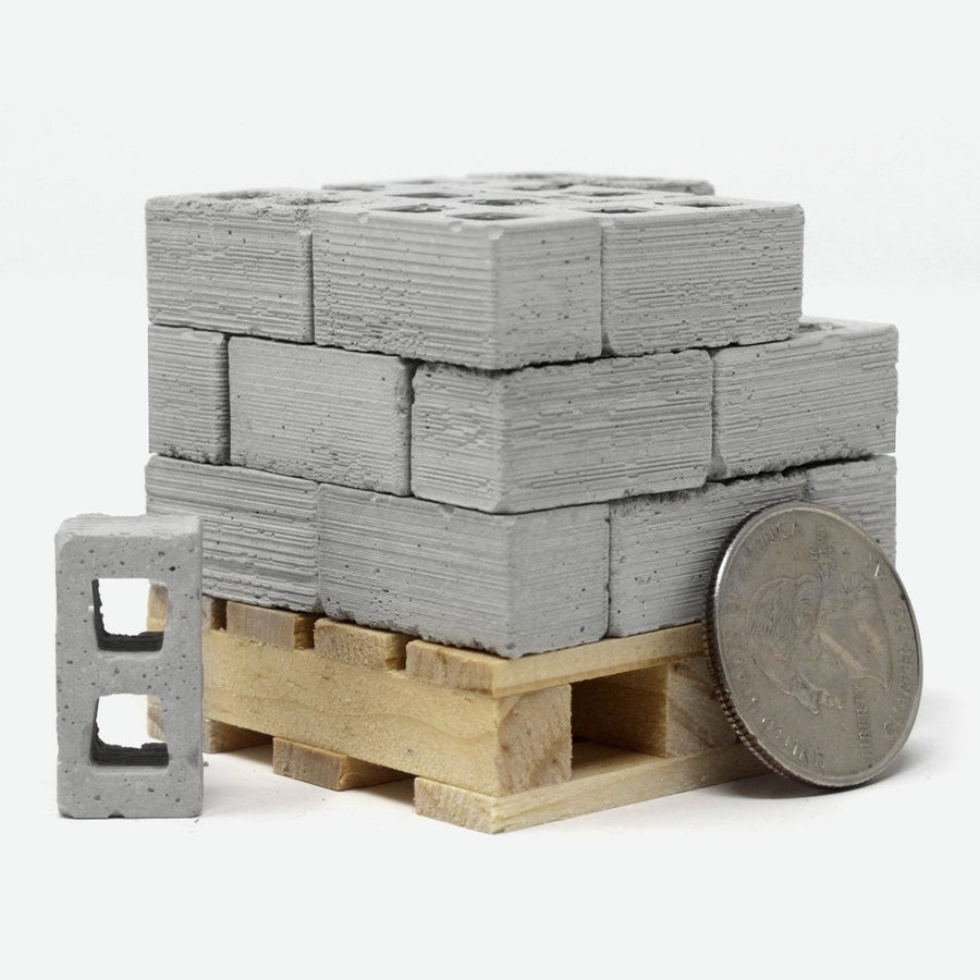 1:18 Scale Mini Cinder Block Pallet (24pk) - Mini Materials