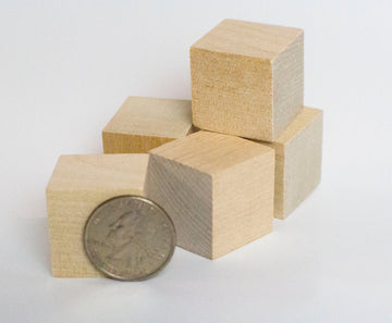 Wooden Cube - 1 inch (5 pack) - Mini Materials