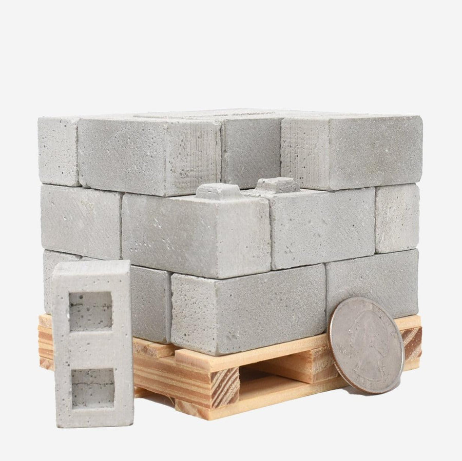 1:12 Scale Mini Construct-A-Block Concrete Blocks on Pallet (24pk